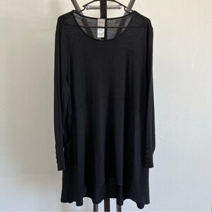 Chico's Black Tunic Dress Shirt Size 2